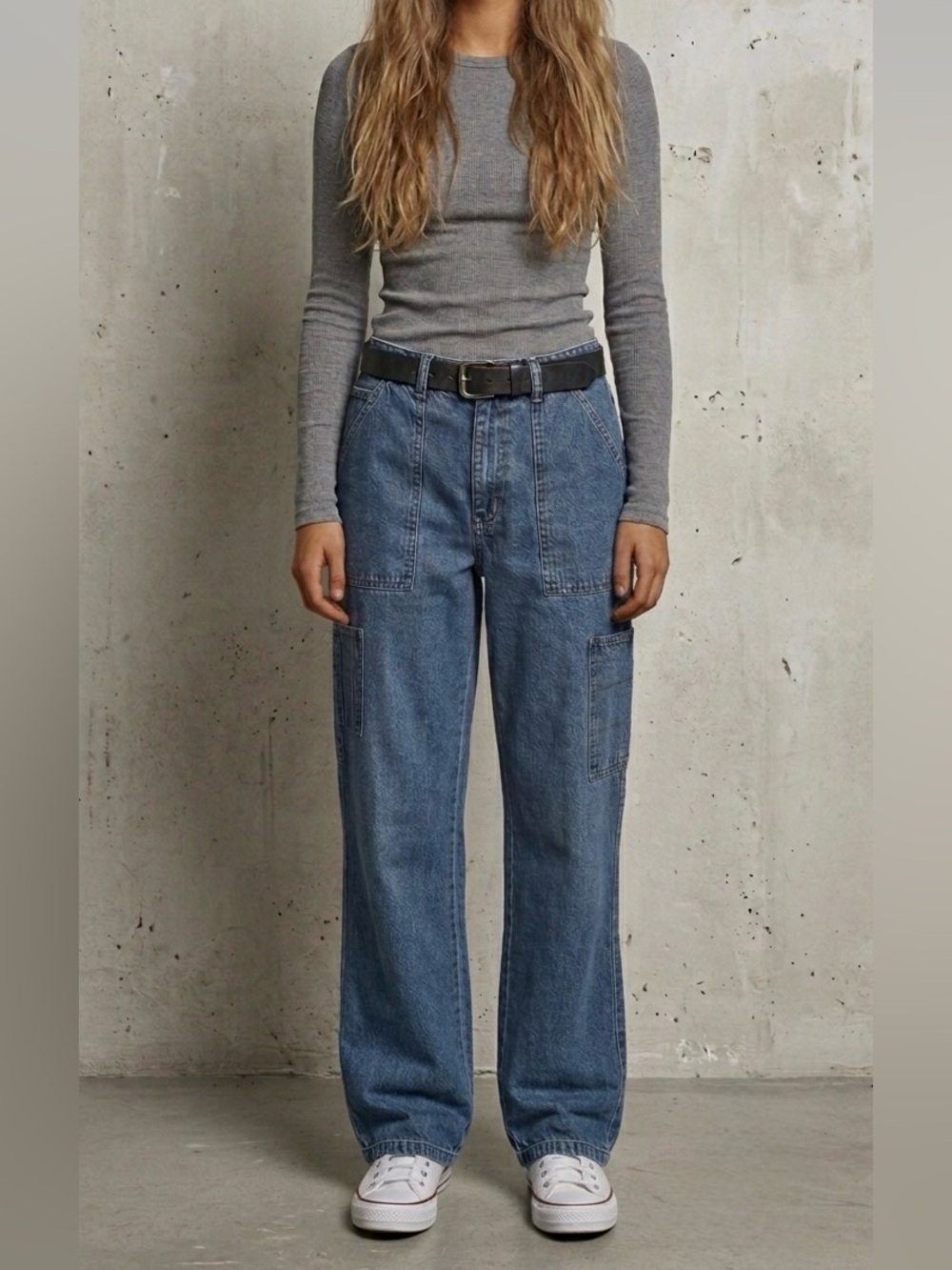 Vtg Lauren Jeans Co Ralph Lauren Straight Leg Cargo Jeans Womens M Grunge 90s